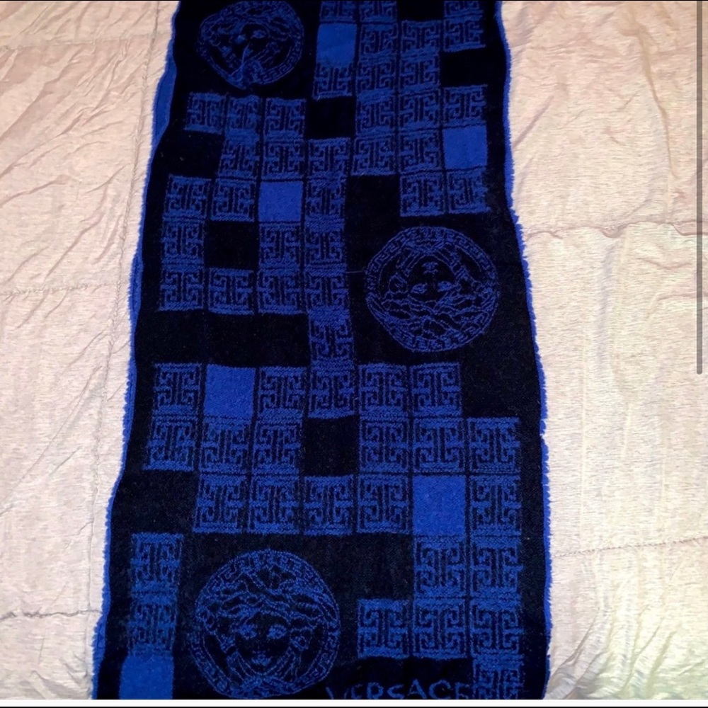 Scarf versace blue and black